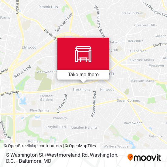 S Washington St+Westmoreland Rd map