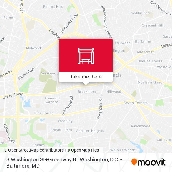 S Washington St+Greenway Bl map