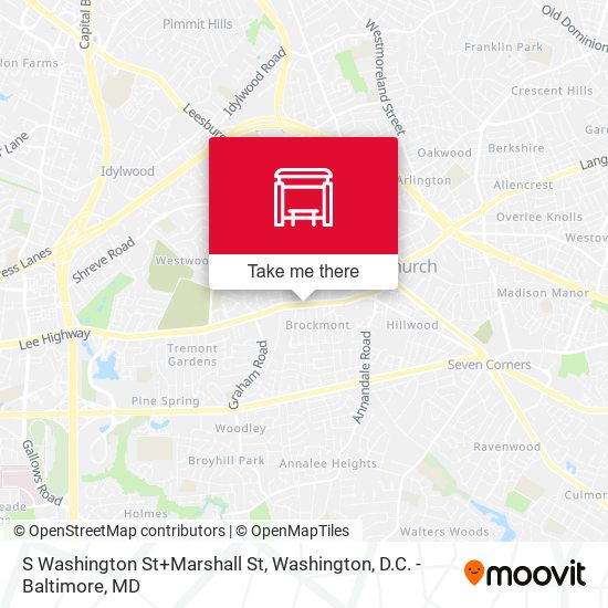 S Washington St+Marshall St map