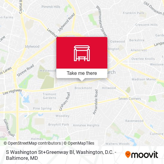 S Washington St+Greenway Bl map