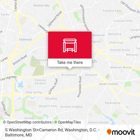 S Washington St+Cameron Rd map