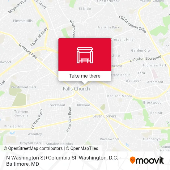 N Washington St+Columbia St map