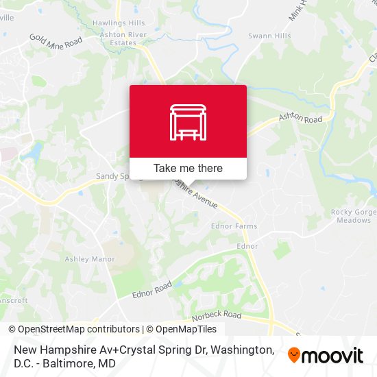 Mapa de New Hampshire Av+Crystal Spring Dr