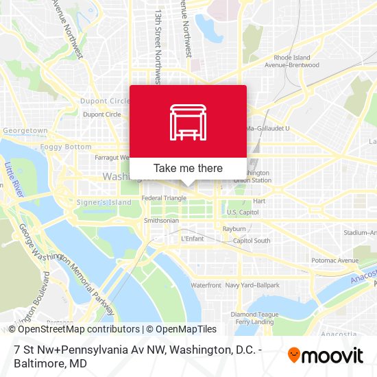 Mapa de 7 St Nw+Pennsylvania Av NW