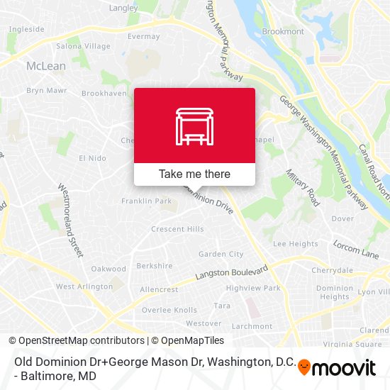 Old Dominion Dr+George Mason Dr map