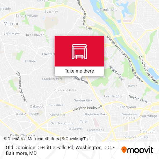 Old Dominion Dr+Little Falls Rd map
