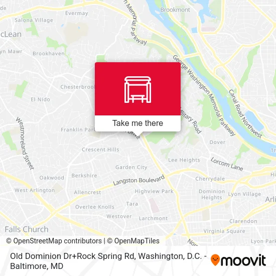 Old Dominion Dr+Rock Spring Rd map