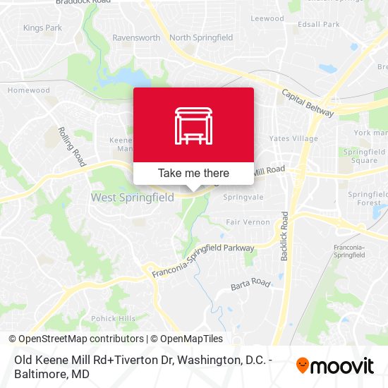 Mapa de Old Keene Mill Rd+Tiverton Dr