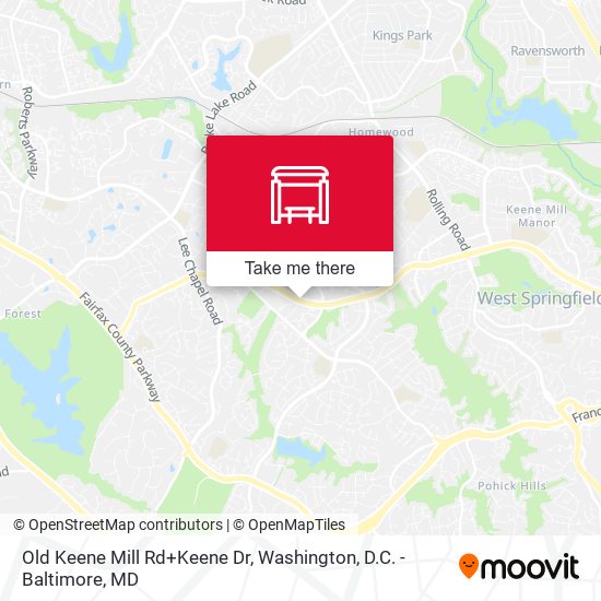 Old Keene Mill Rd+Keene Dr map