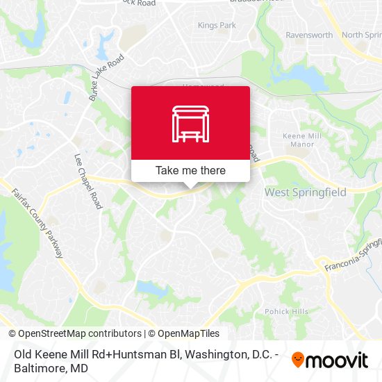 Old Keene Mill Rd+Huntsman Bl map