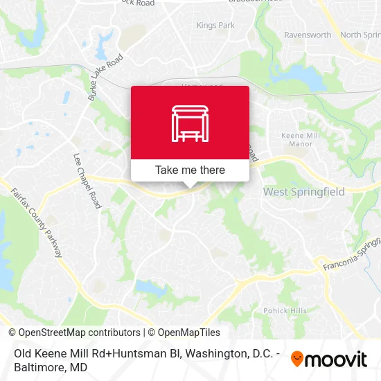Mapa de Old Keene Mill Rd+Huntsman Bl