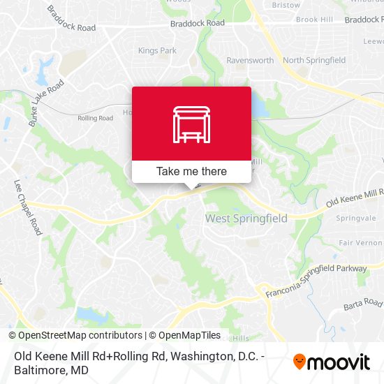 Old Keene Mill Rd+Rolling Rd map