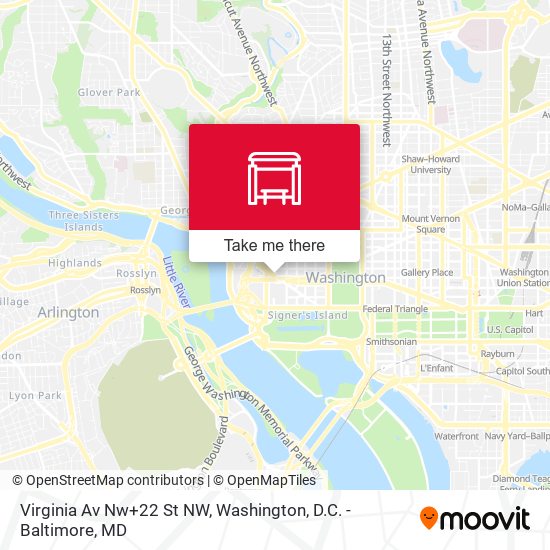 Virginia Av Nw+22 St NW map