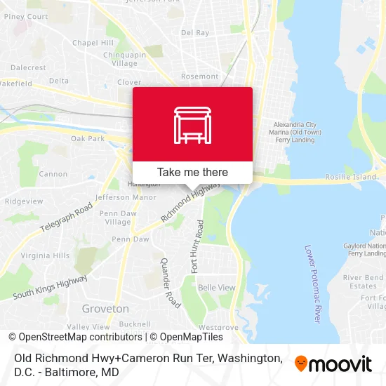 Mapa de Old Richmond Hwy+Cameron Run Ter