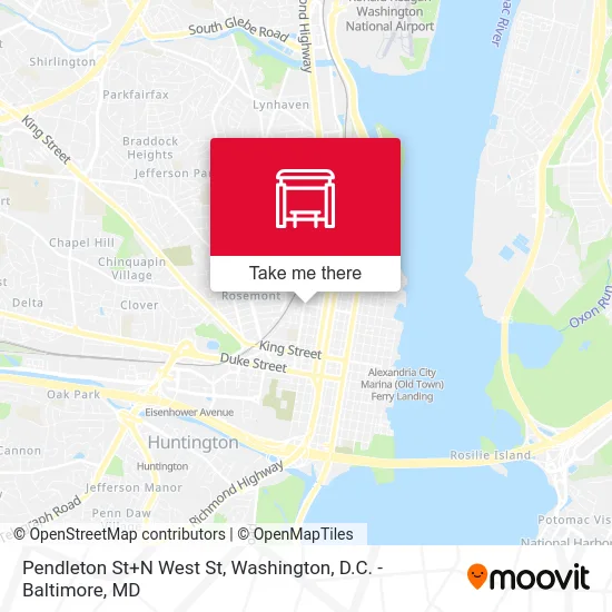 Pendleton St+N West St map