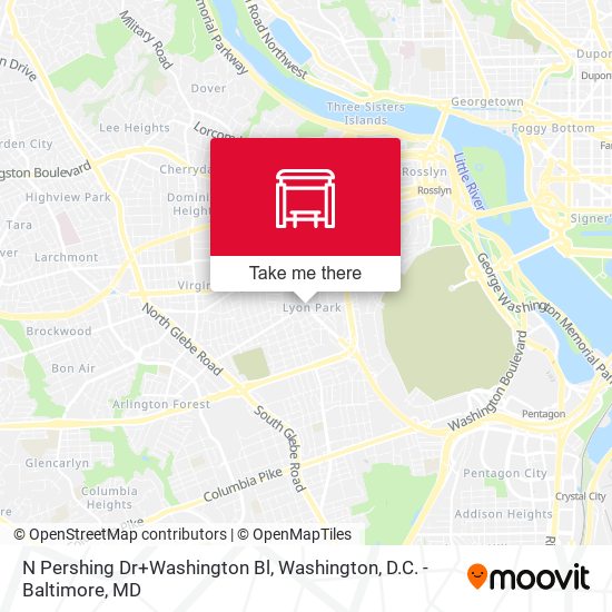 Mapa de N Pershing Dr+Washington Bl