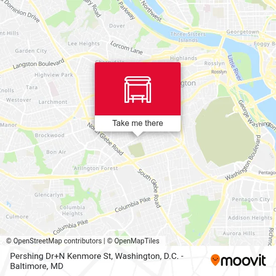 Pershing Dr+N Kenmore St map