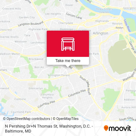 N Pershing Dr+N Thomas St map