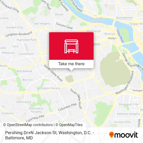Pershing Dr+N Jackson St map