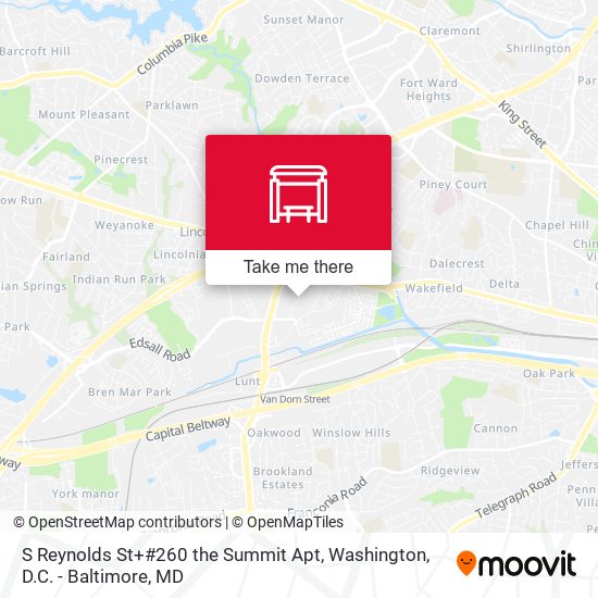 S Reynolds St+#260 the Summit Apt map