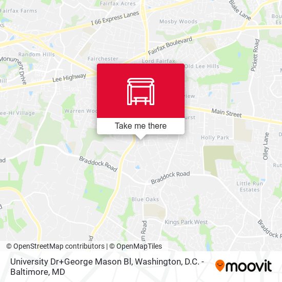 University Dr+George Mason Bl map