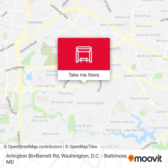 Arlington Bl+Barrett Rd map