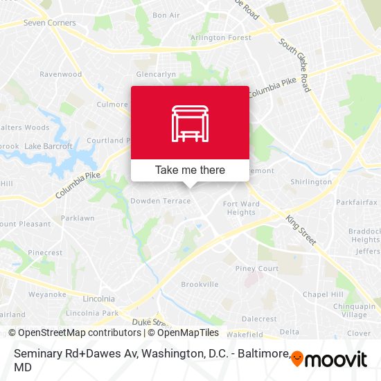 Seminary Rd+Dawes Av map
