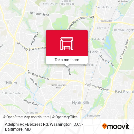 Adelphi Rd+Belcrest Rd map