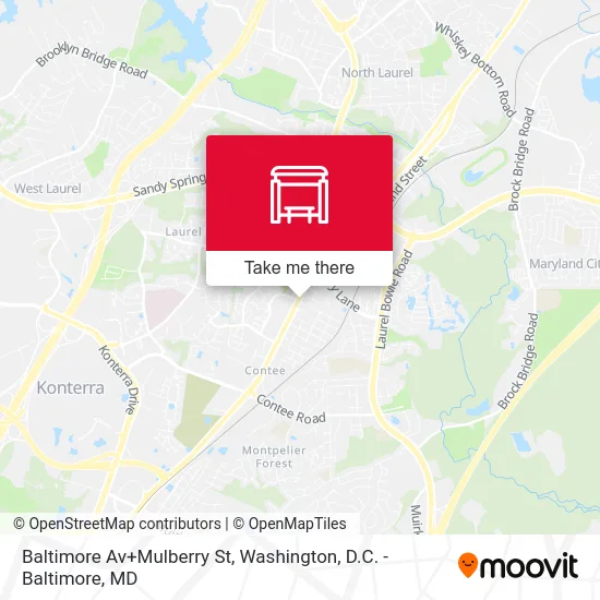 Baltimore Av+Mulberry St map