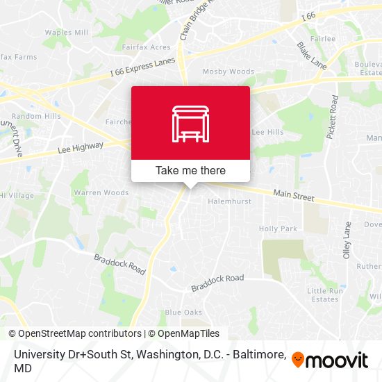 Mapa de University Dr+South St