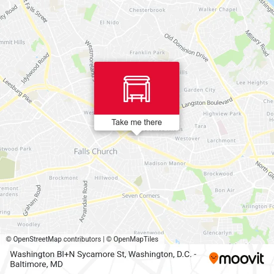 Mapa de Washington Bl+N Sycamore St
