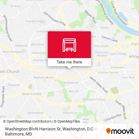 Washington Bl+N Harrison St map