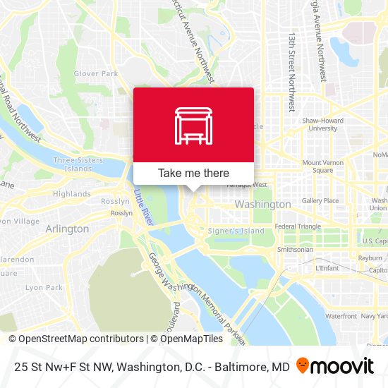 25 St Nw+F St NW map