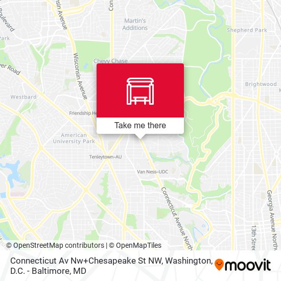 Mapa de Connecticut Av Nw+Chesapeake St NW