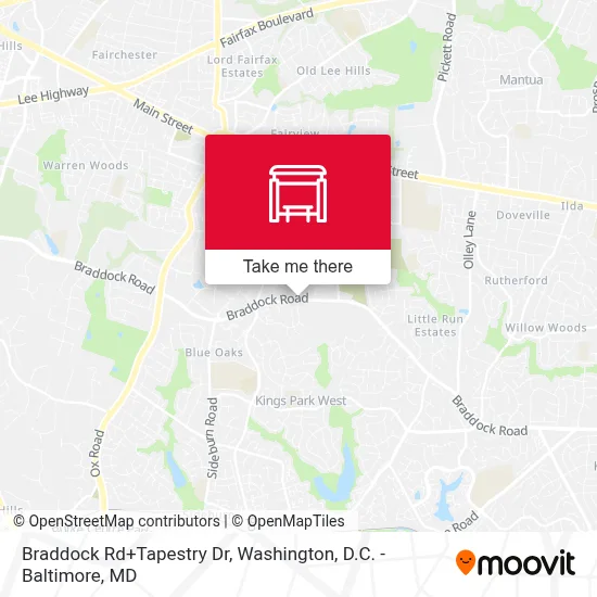 Braddock Rd+Tapestry Dr map