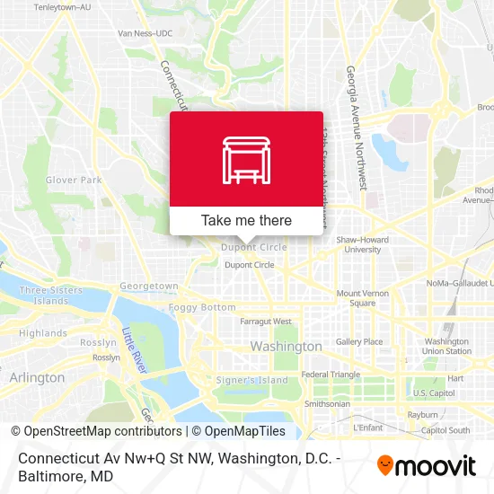 Mapa de Connecticut Av Nw+Q St NW