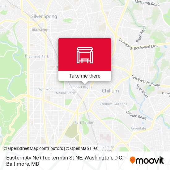 Mapa de Eastern Av Ne+Tuckerman St NE