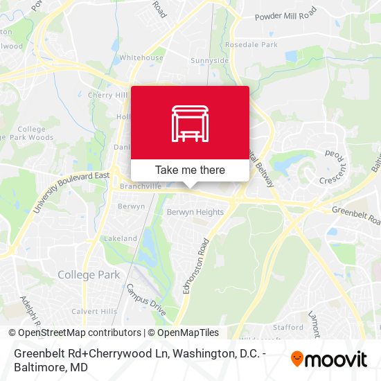Mapa de Greenbelt Rd+Cherrywood Ln
