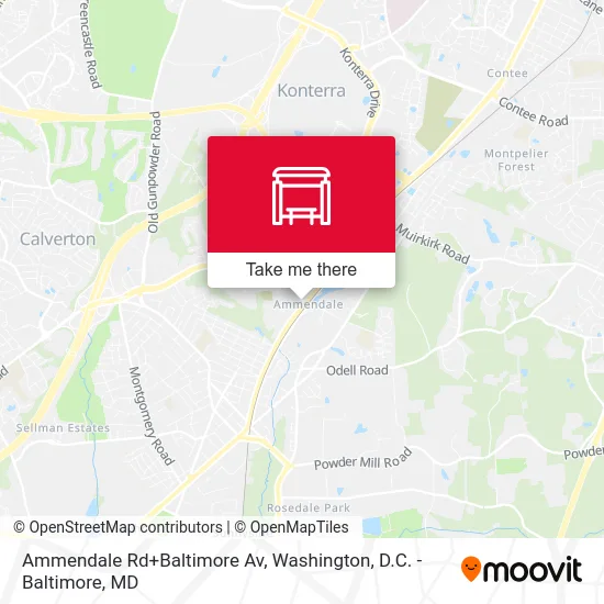 Ammendale Rd+Baltimore Av map