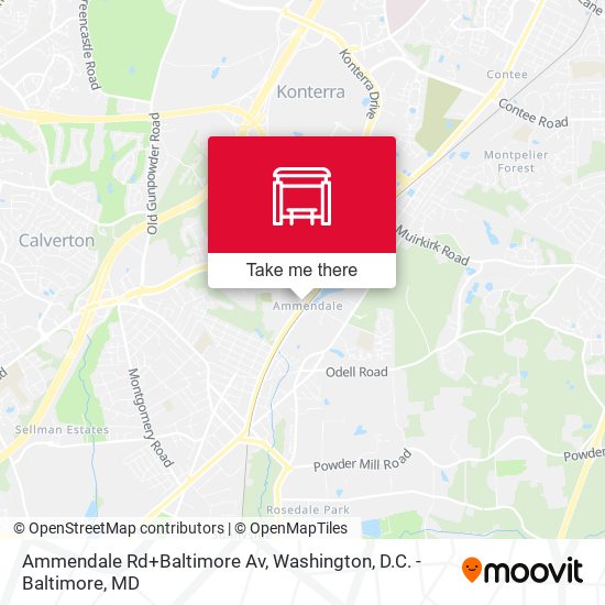 Mapa de Ammendale Rd+Baltimore Av
