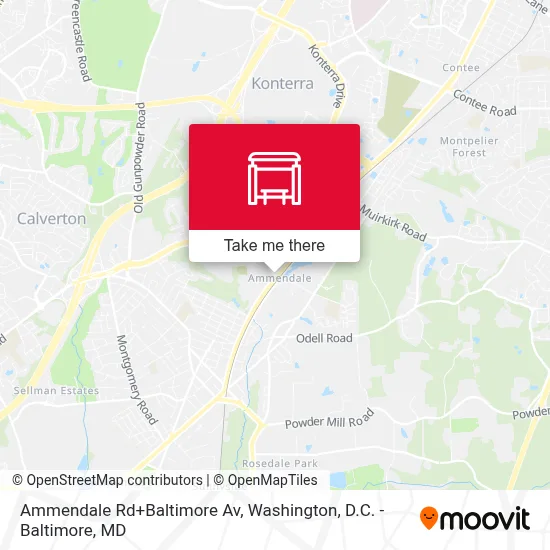Ammendale Rd+Baltimore Av map