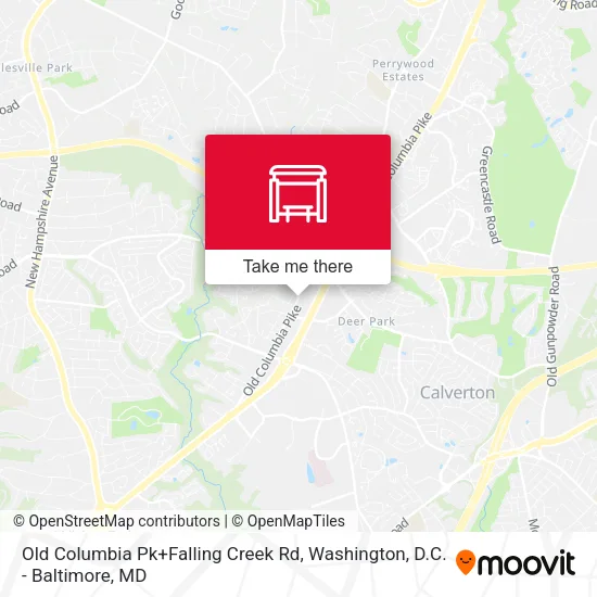 Old Columbia Pk+Falling Creek Rd map