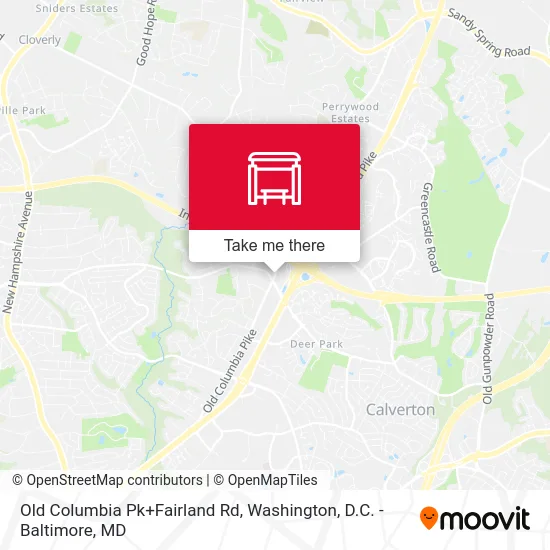 Old Columbia Pk+Fairland Rd map
