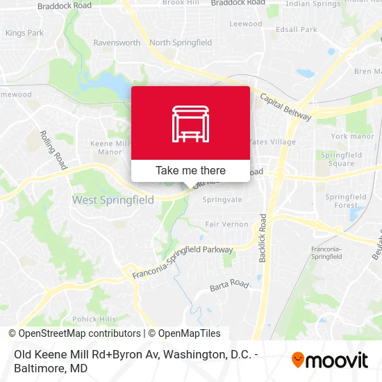 Old Keene Mill Rd+Byron Av map