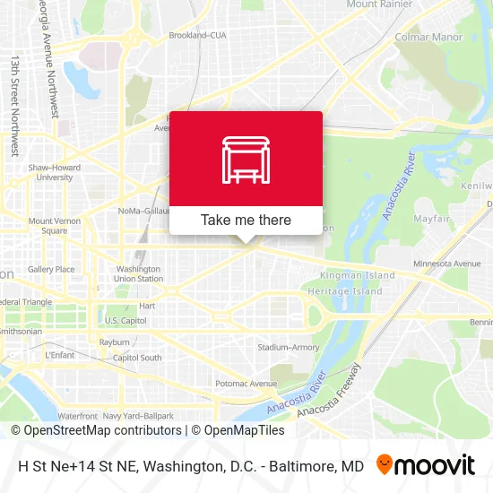 H St Ne+14 St NE map