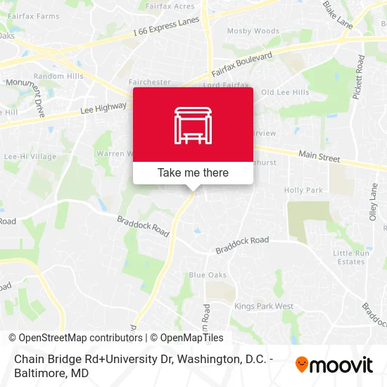 Chain Bridge Rd+University Dr map