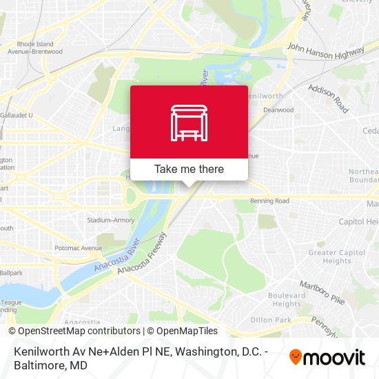 Mapa de Kenilworth Av Ne+Alden Pl NE