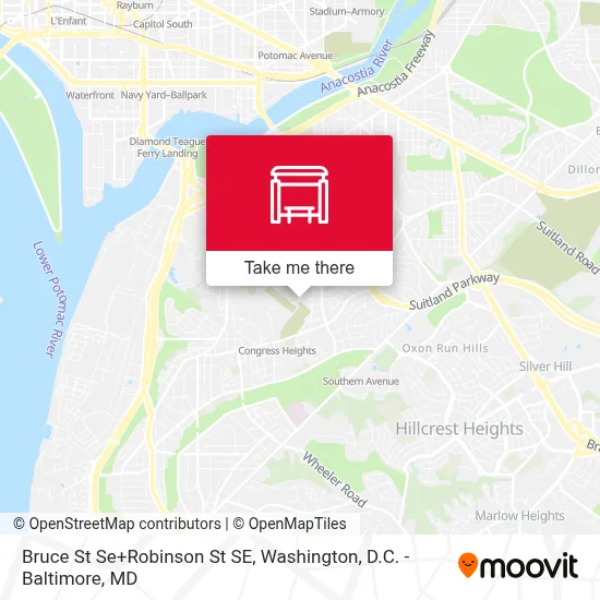 Bruce St Se+Robinson St SE map