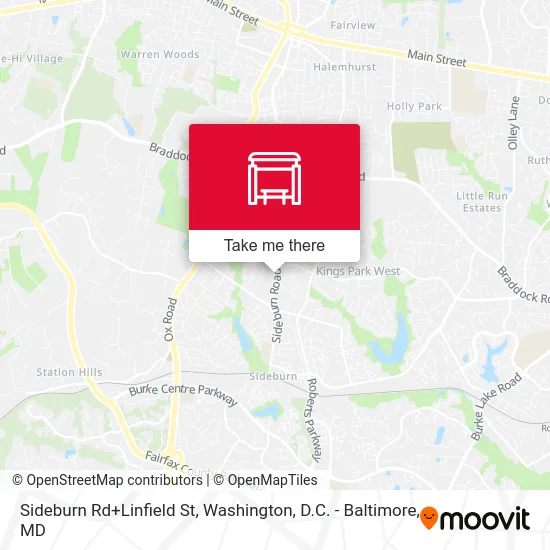 Sideburn Rd+Linfield St map