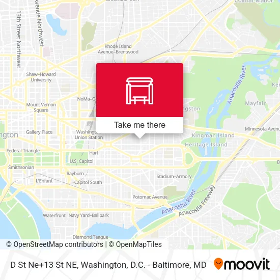 D St Ne+13 St NE map